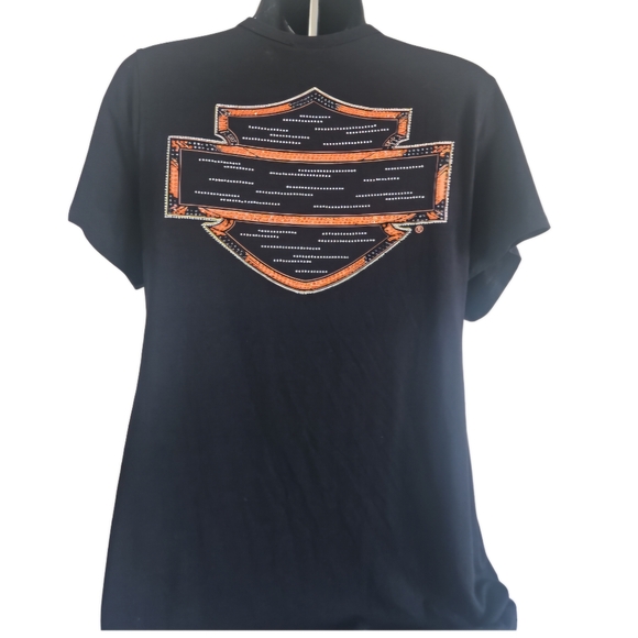 Women's Harley Davidson Short Sleeve Bling T-Shirt - Picture 4 of 9